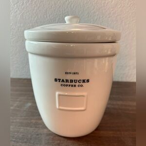 Starbucks 2002 Abbey Barista Coffee Canister or Cookie Jar Ceramic 64 oz.